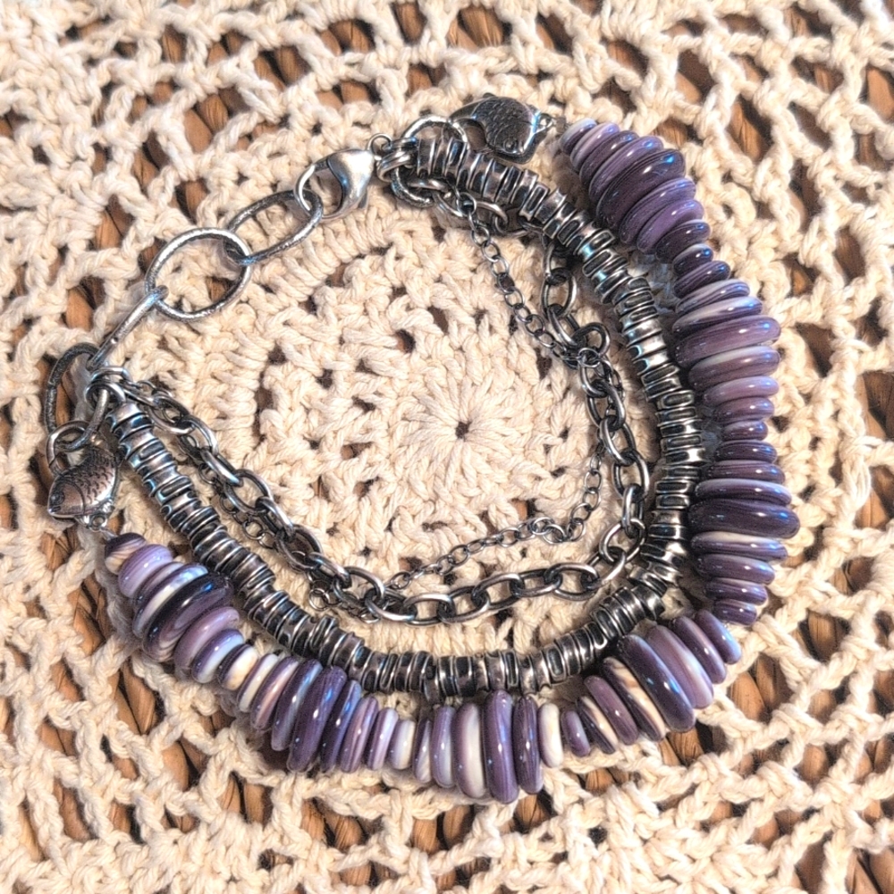 💥SOLD💥"New"Wampum,Sterling Silver Bracelet - Picture 9 of 10